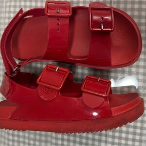 Gucci Striking Red Buckle Sandals